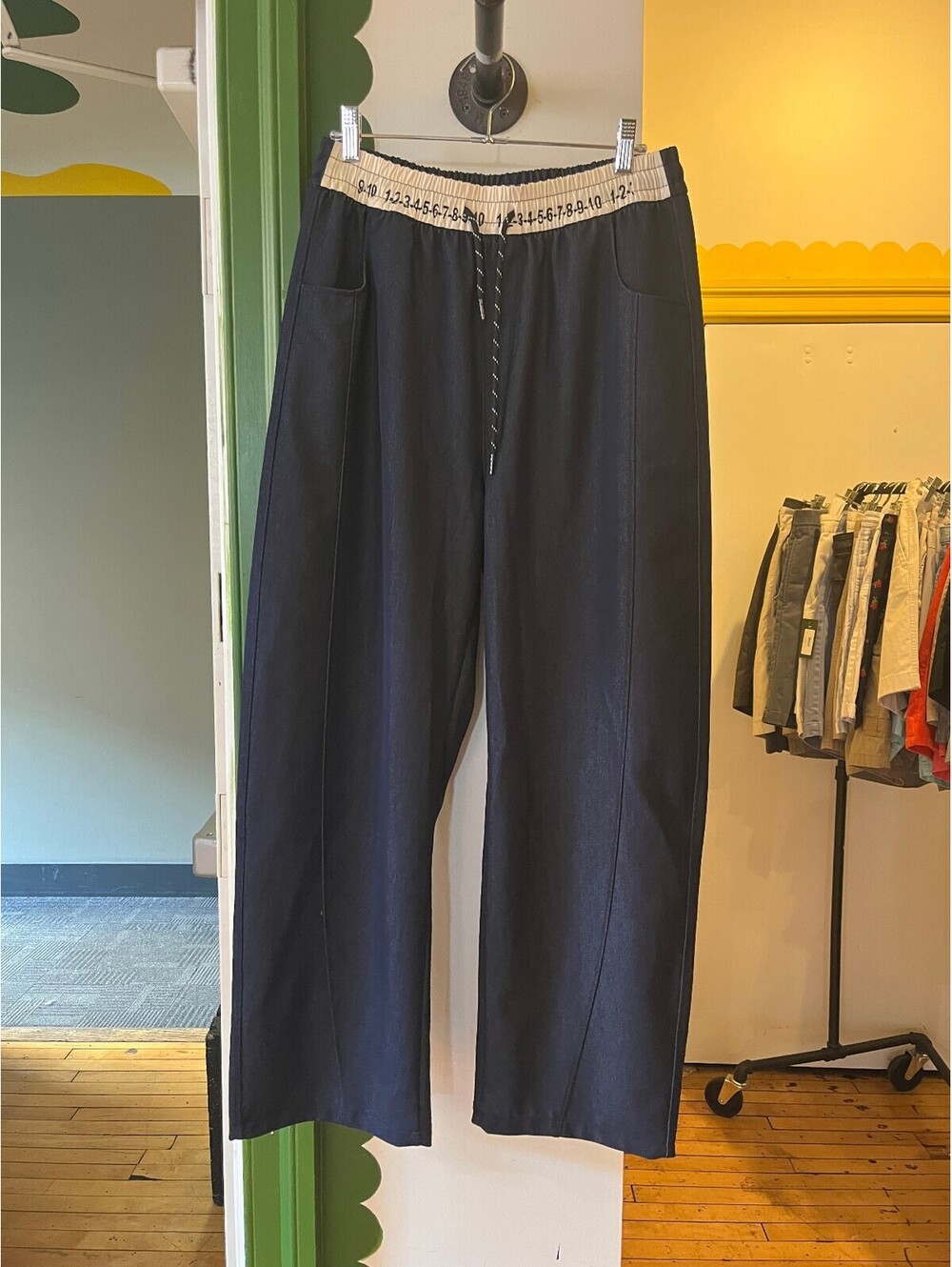 Dark Blue Casual Denim Sweat Pants